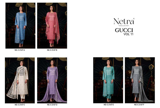 Netra Exclusive Gucci Vol 11 Pure Cotton Dress Material