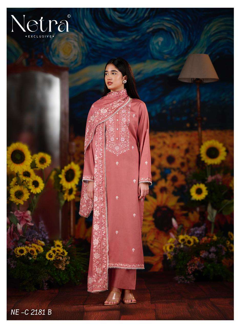 Netra Exclusive Gucci Vol 12 Premium Cotton Handwork Dress Material