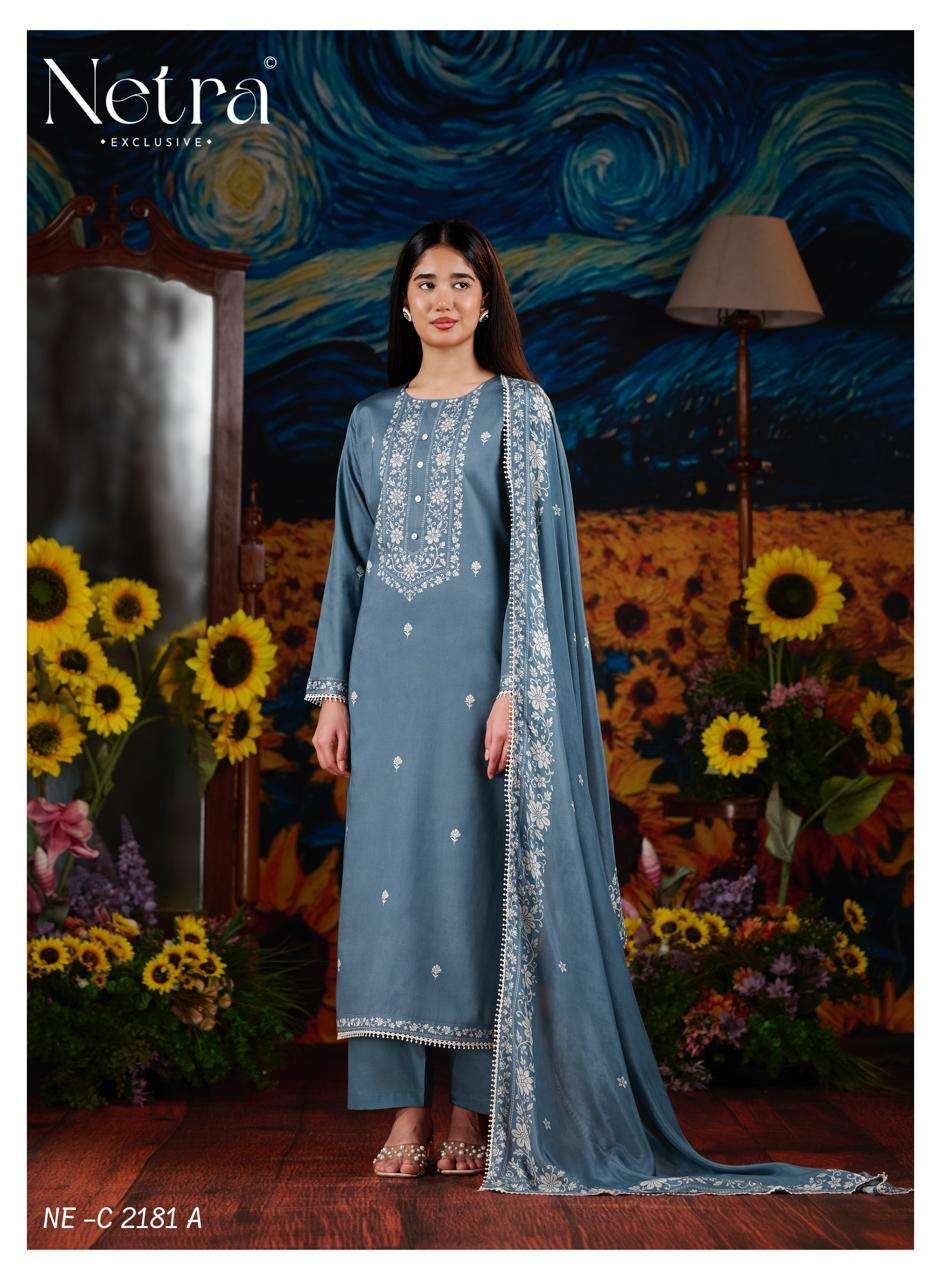 Netra Exclusive Gucci Vol 12 Premium Cotton Handwork Dress Material
