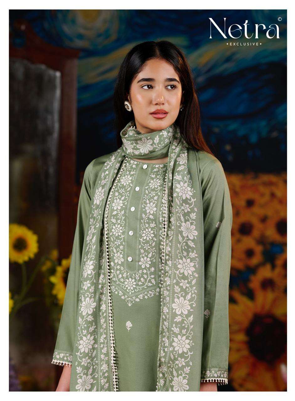 Netra Exclusive Gucci Vol 12 Premium Cotton Handwork Dress Material