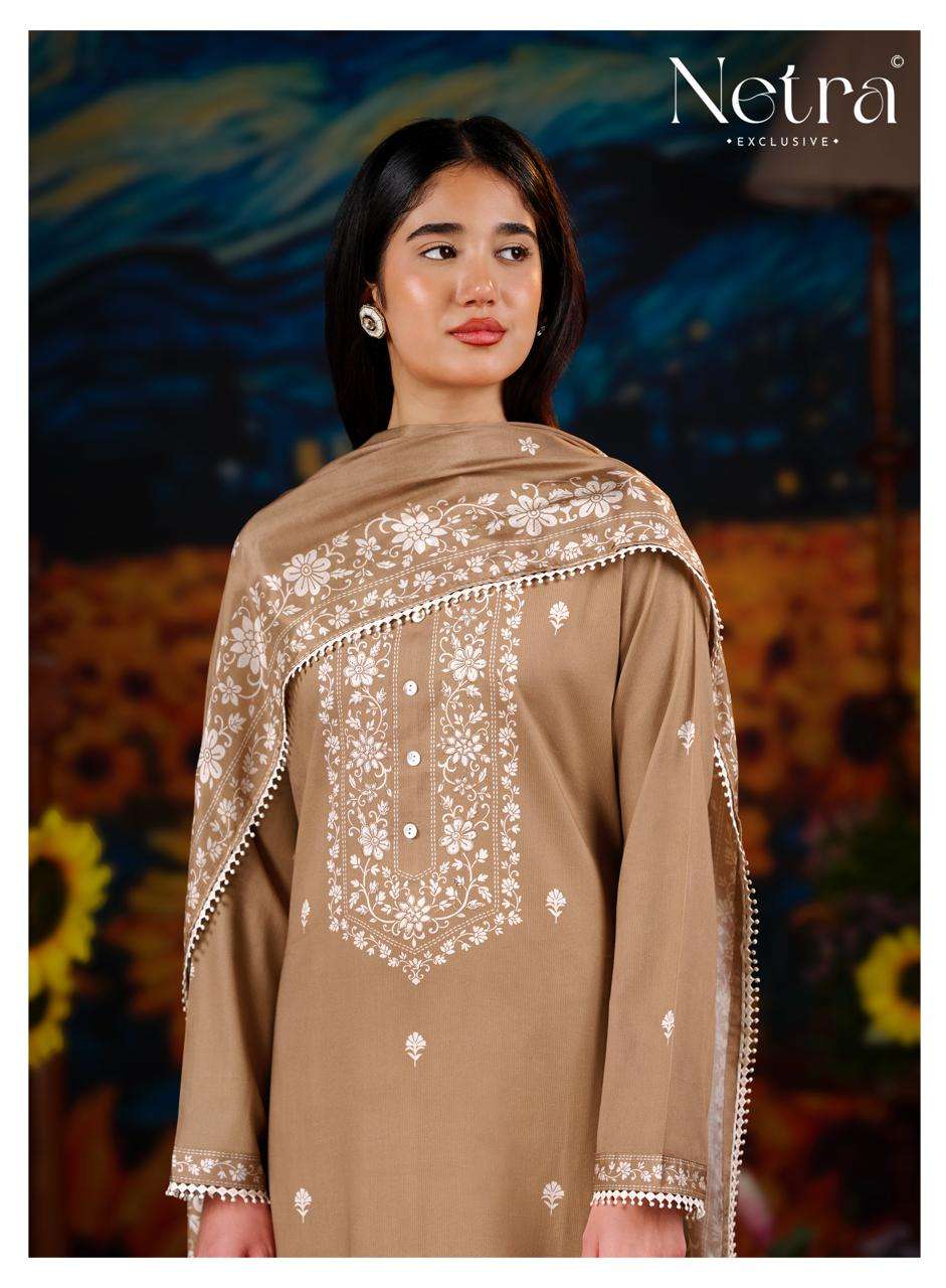 Netra Exclusive Gucci Vol 12 Premium Cotton Handwork Dress Material