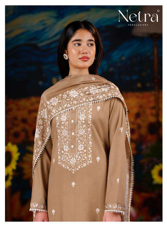 Netra Exclusive Gucci Vol 12 Premium Cotton Handwork Dress Material