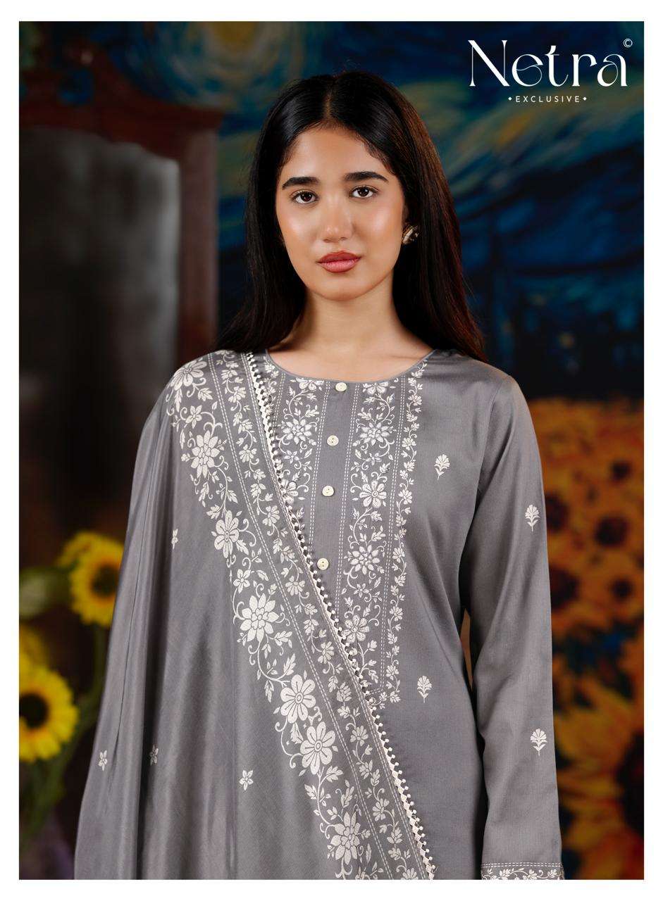 Netra Exclusive Gucci Vol 12 Premium Cotton Handwork Dress Material
