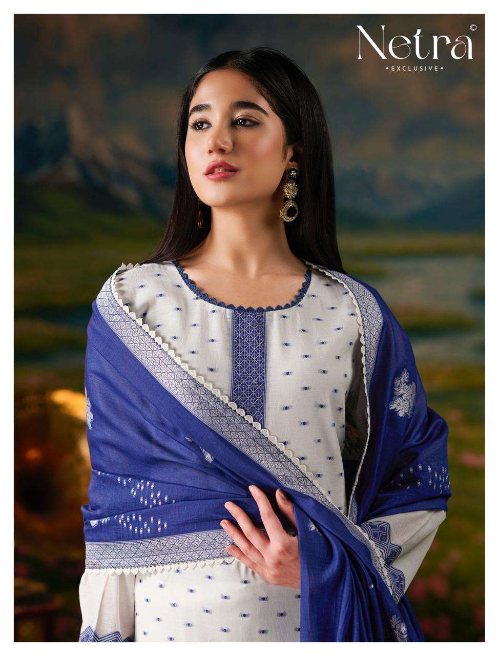 Netra Exclusive Hesika Banarasi Jamdani Dress Material