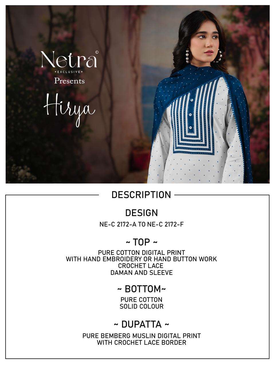 Netra Exclusive Hirya Pure Cotton Digital Printed Dress Material