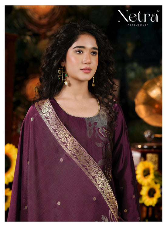 Netra Exclusive Hiva Vol 2 Viscose Woven Silk Jacquard Dress Material