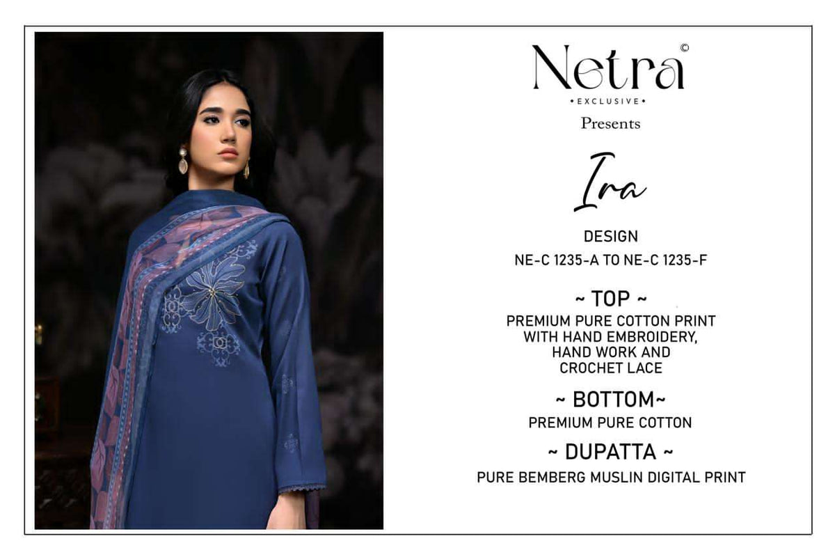 Netra Ira Cotton Printed Dress Material