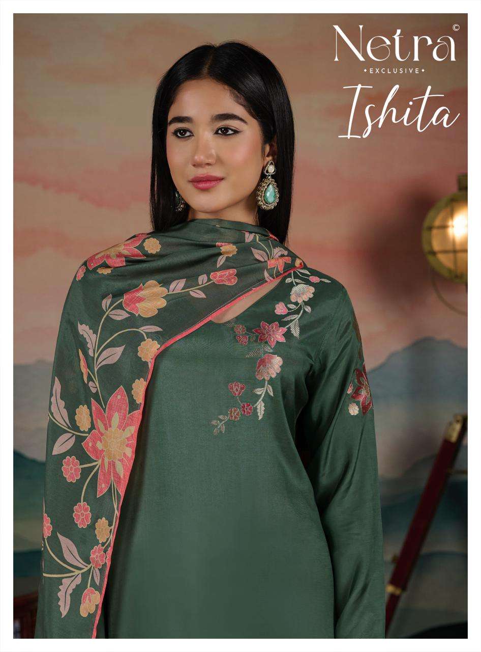 Netra Ishita Muslin Silk Dress Material Wholesale - Amrah Wholesale