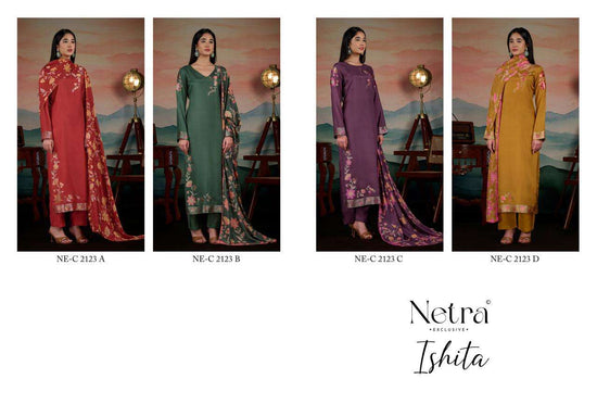 Netra Ishita Muslin Silk Dress Material Wholesale - Amrah Wholesale