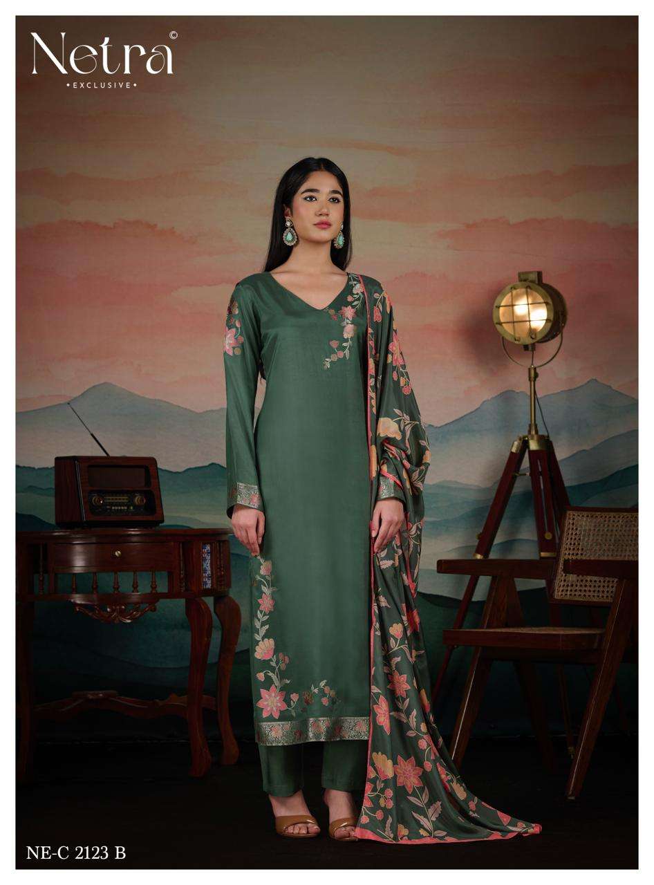 Netra Ishita Muslin Silk Dress Material Wholesale - Amrah Wholesale