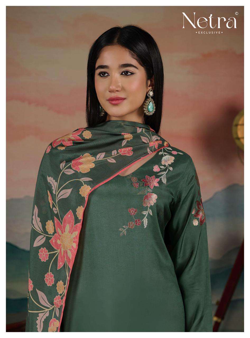 Netra Ishita Muslin Silk Dress Material Wholesale - Amrah Wholesale