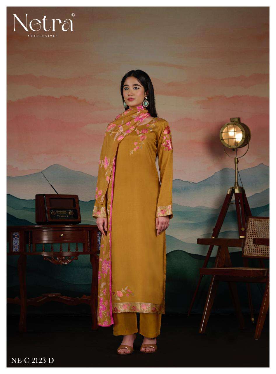 Netra Ishita Muslin Silk Dress Material Wholesale - Amrah Wholesale