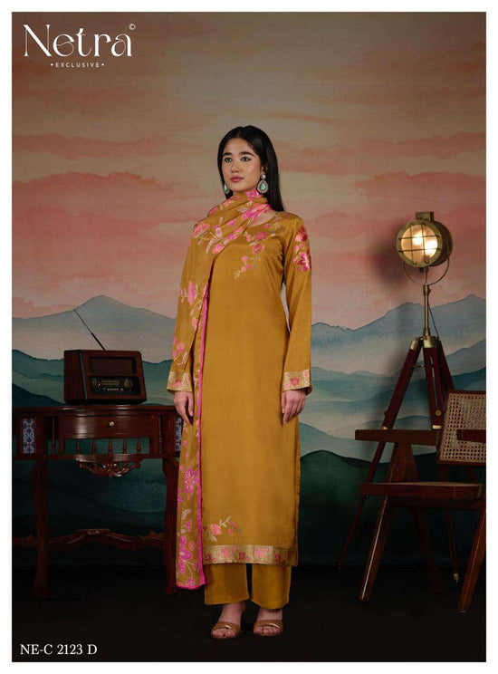 Netra Ishita Muslin Silk Dress Material Wholesale - Amrah Wholesale
