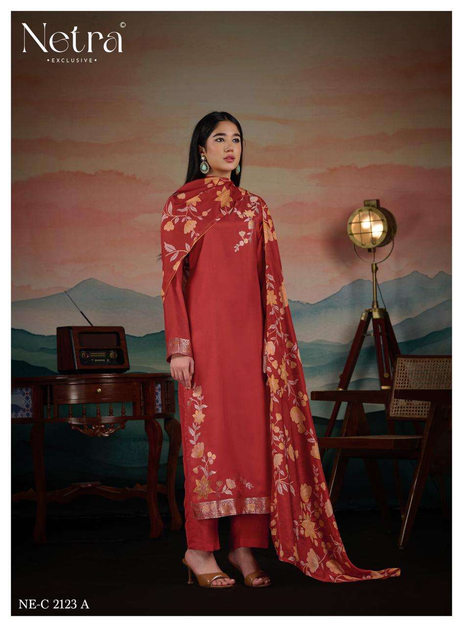Netra Ishita Muslin Silk Dress Material Wholesale - Amrah Wholesale