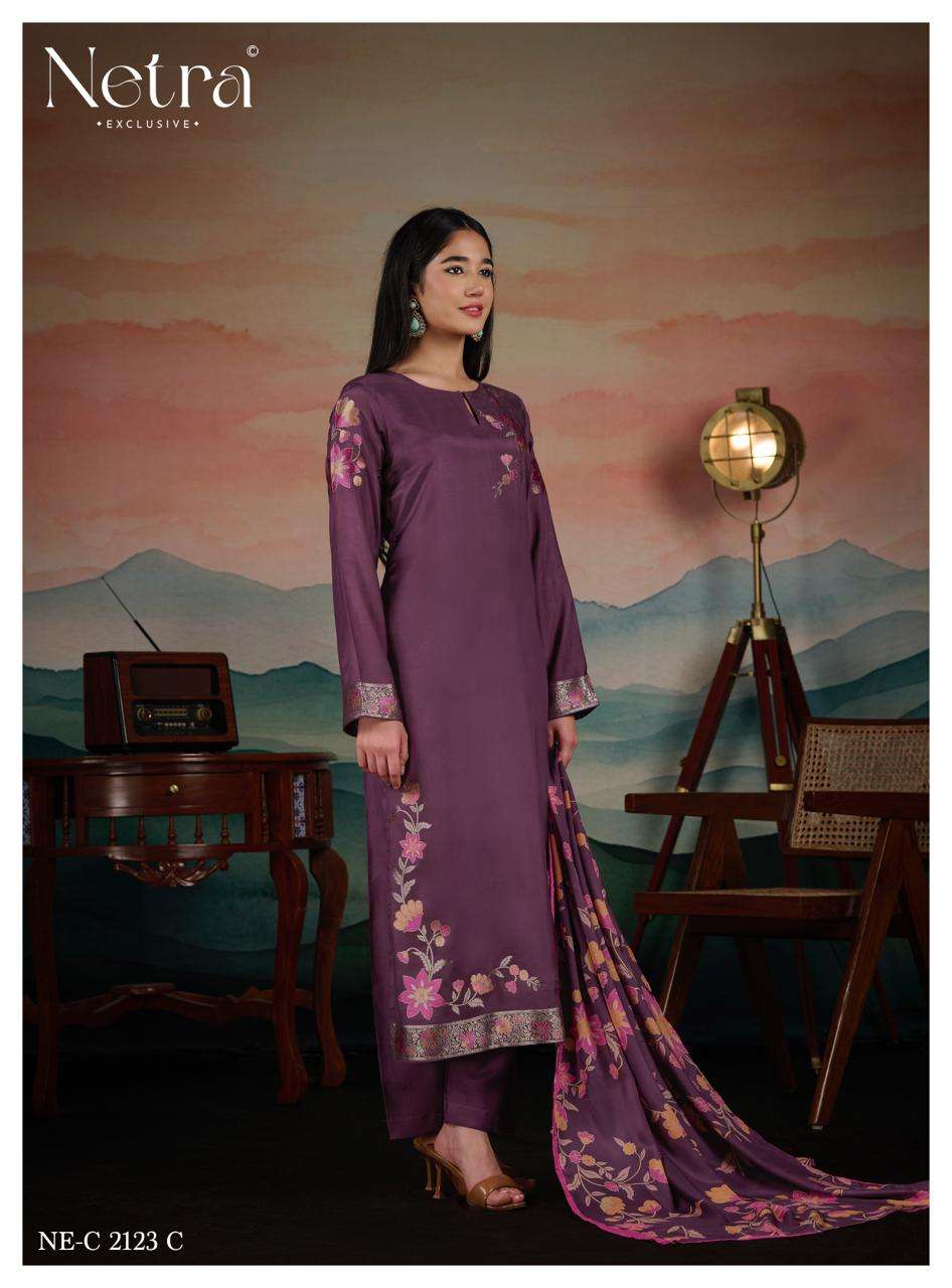 Netra Ishita Muslin Silk Dress Material Wholesale - Amrah Wholesale