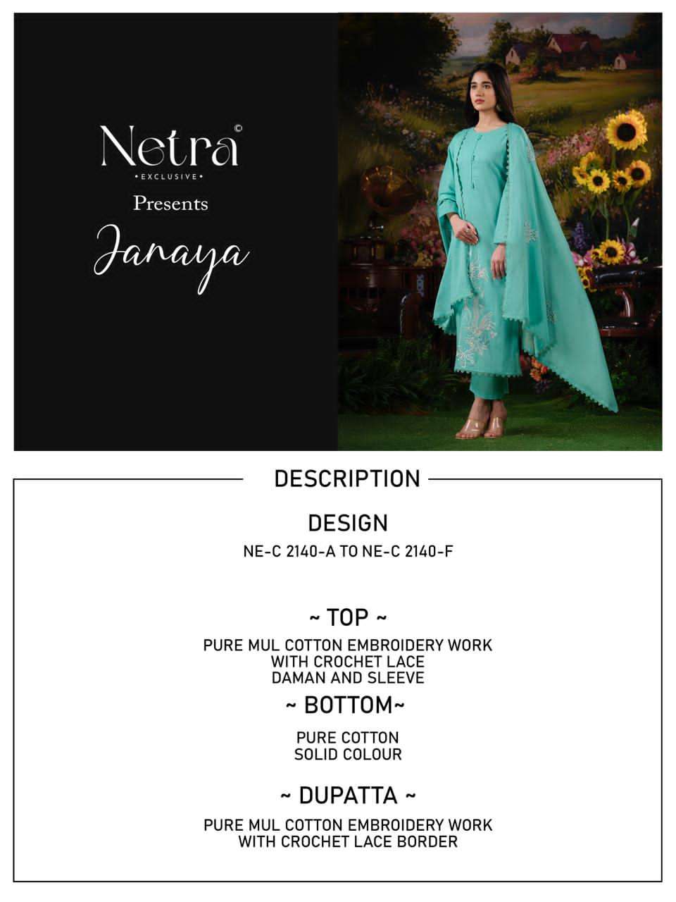 Netra Janaya Cotton Dress Material - Amrah Wholesale