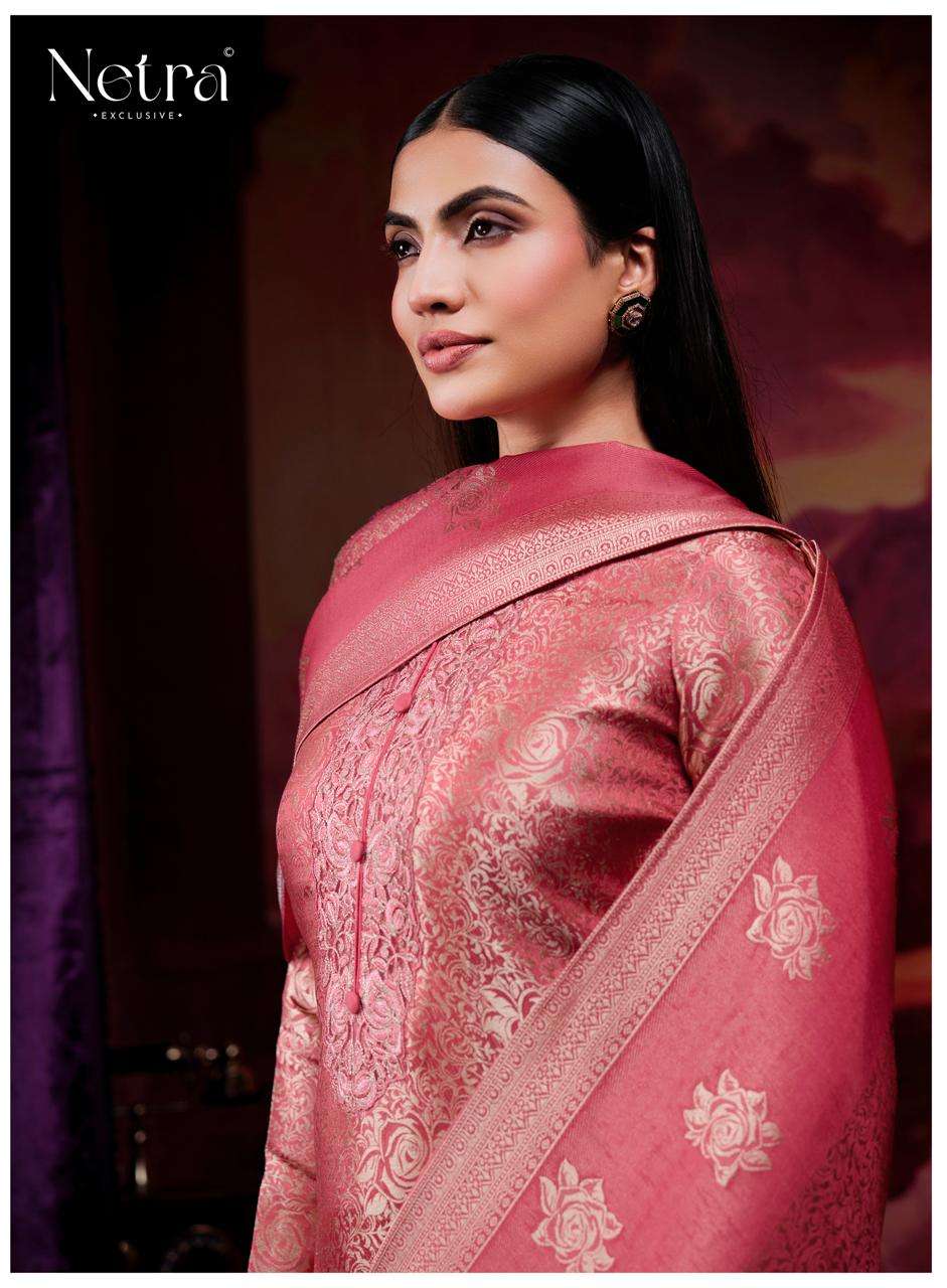 Netra Exclusive Jenika Bemberg Silk Jacquard Designer Dress Material
