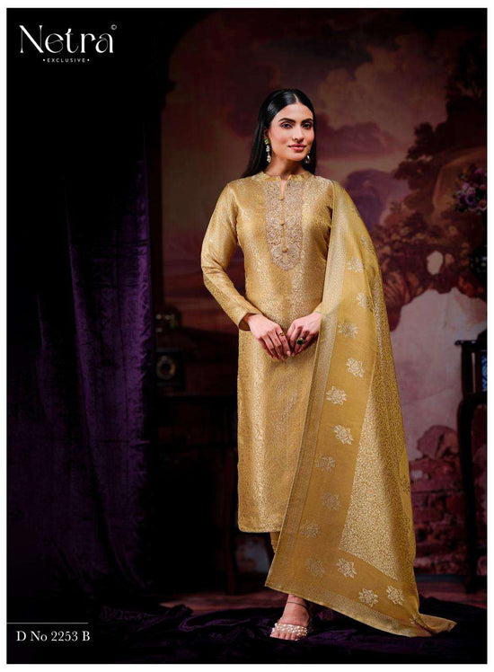 Netra Exclusive Jenika Bemberg Silk Jacquard Designer Dress Material