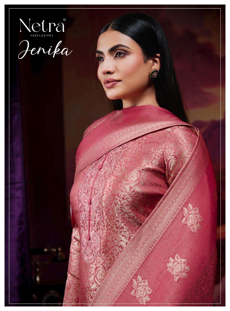 Netra Exclusive Jenika Bemberg Silk Jacquard Designer Dress Material