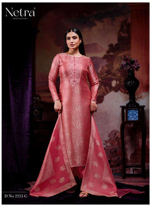 Netra Exclusive Jenika Bemberg Silk Jacquard Designer Dress Material