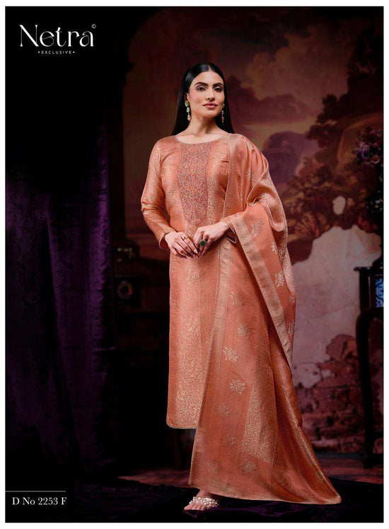 Netra Exclusive Jenika Bemberg Silk Jacquard Designer Dress Material