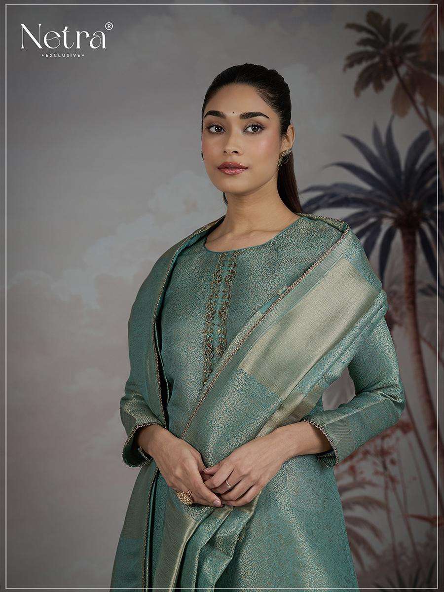 Netra Jessika Premium Bemberg Silk Jacquard Dress Material