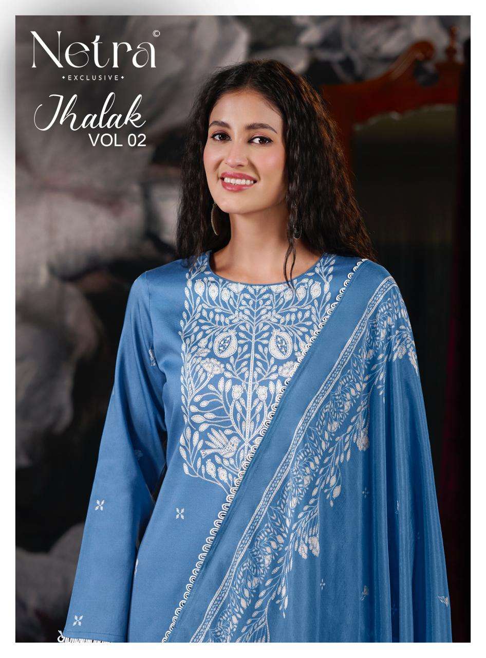 Netra Exclusive Jhalak Vol 2 Cotton Embroidered Dress Material