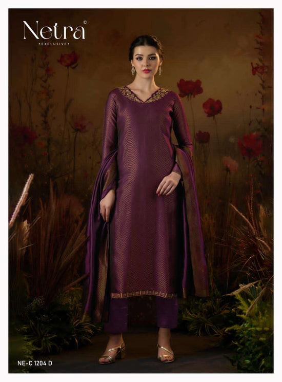 Netra Kanchan Silk Jacquard Dress Material - Amrah Wholesale