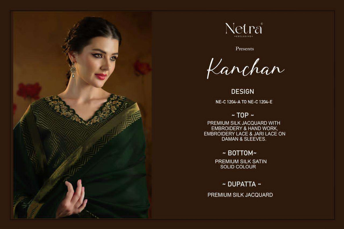 Netra Kanchan Silk Jacquard Dress Material - Amrah Wholesale