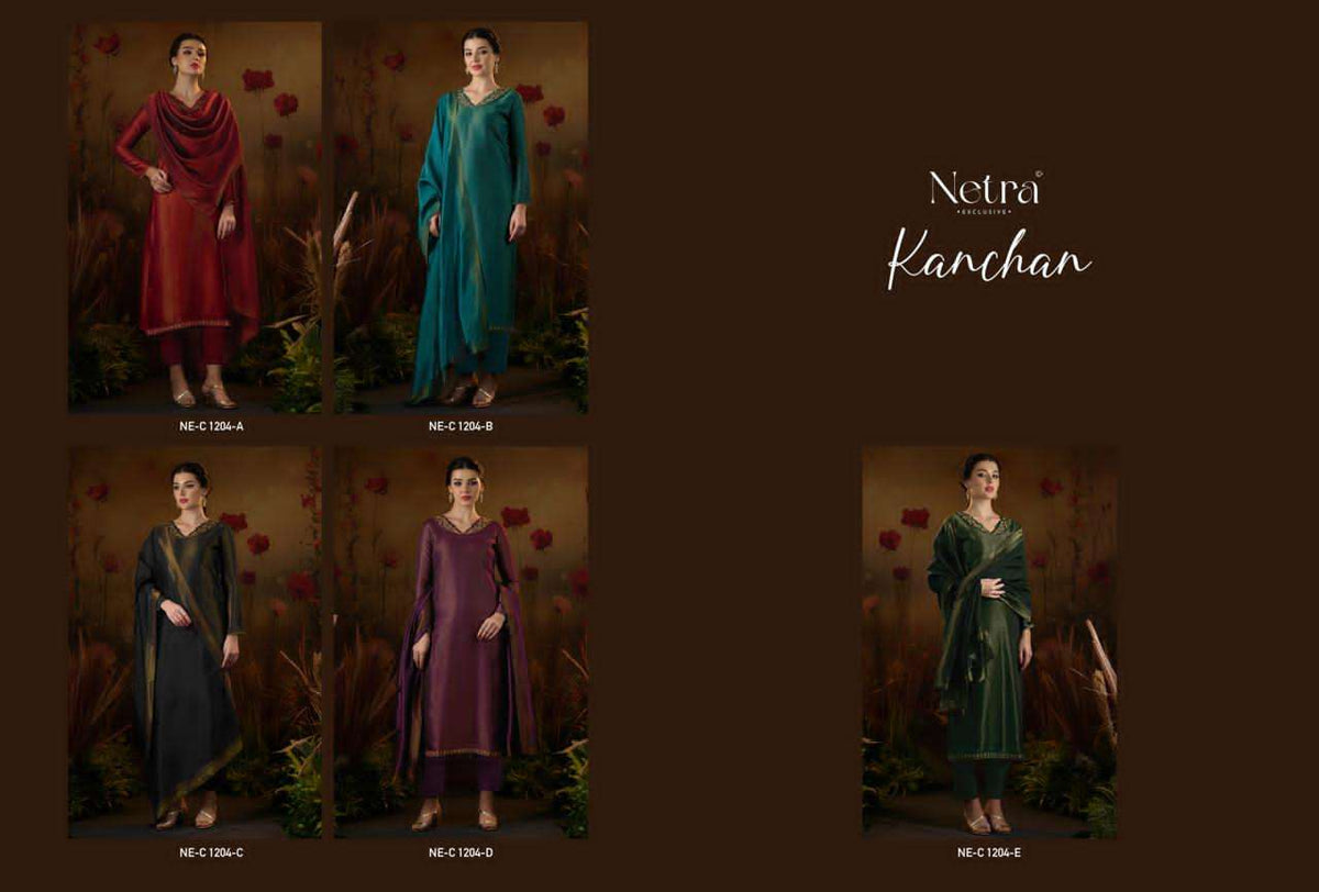 Netra Kanchan Silk Jacquard Dress Material - Amrah Wholesale