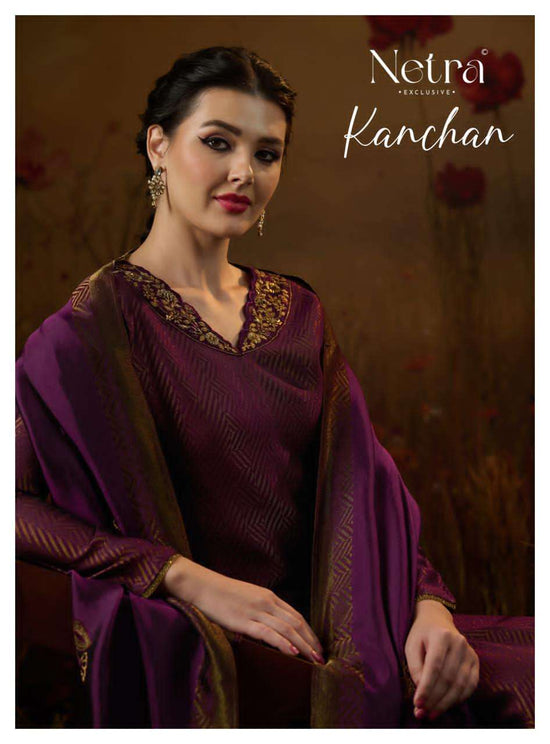 Netra Kanchan Silk Jacquard Dress Material - Amrah Wholesale
