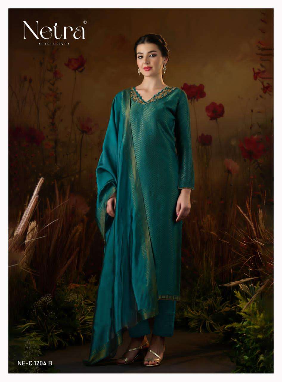 Netra Kanchan Silk Jacquard Dress Material - Amrah Wholesale