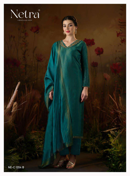 Netra Kanchan Silk Jacquard Dress Material - Amrah Wholesale