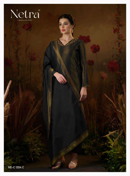 Netra Kanchan Silk Jacquard Dress Material - Amrah Wholesale