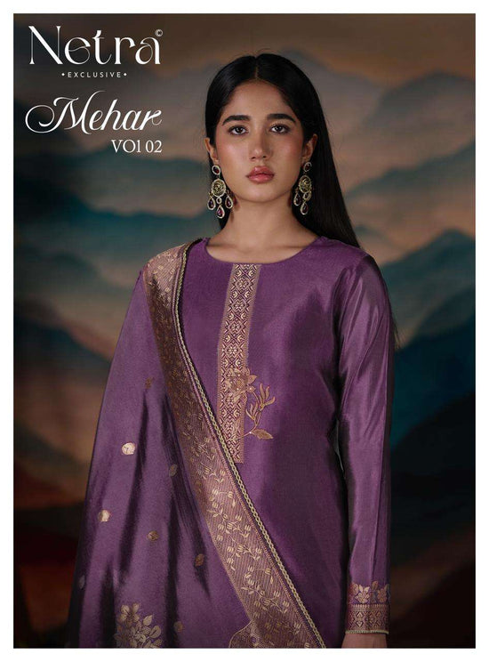 Netra Mehar Vol 2 Viscose Jacquard Silk Dress Material