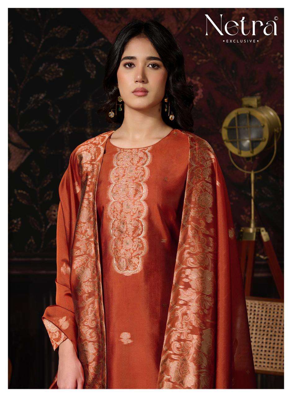 Netra Mithila Premium Viscose Jacquard Silk Unstitched Dress Material