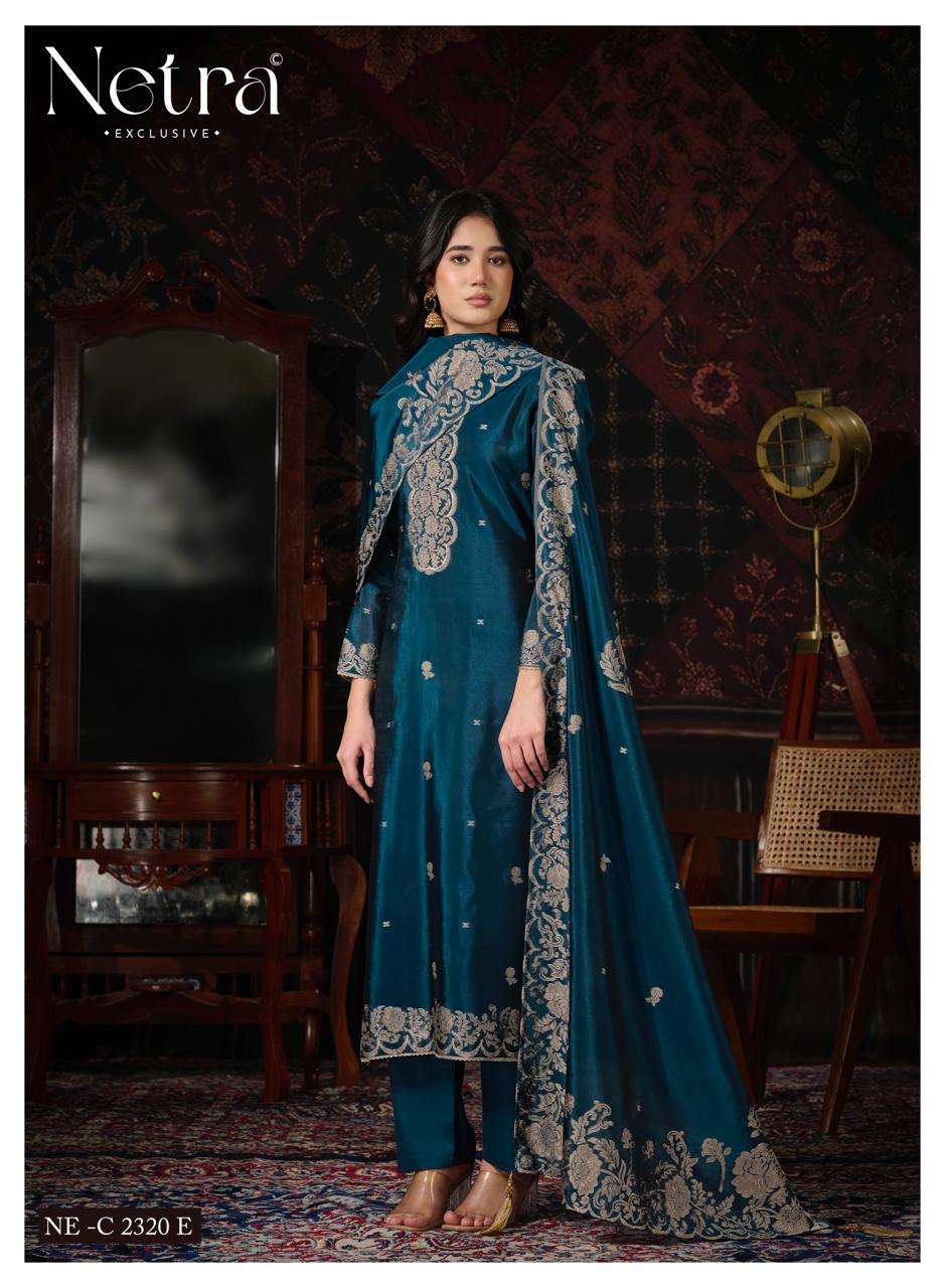 Netra Mithila Premium Viscose Jacquard Silk Unstitched Dress Material