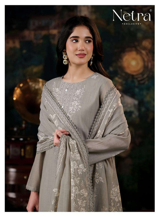 Netra Nayanshi Banarasi Mul Chanderi Dress Material - Amrah Wholesale