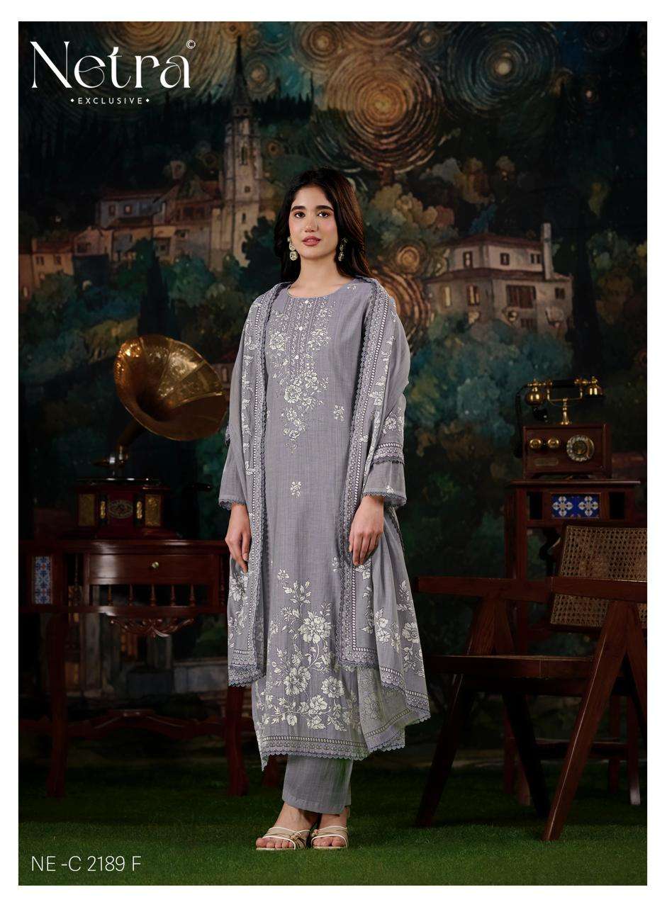 Netra Nayanshi Banarasi Mul Chanderi Dress Material - Amrah Wholesale