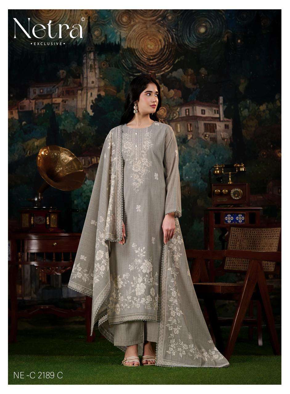 Netra Nayanshi Banarasi Mul Chanderi Dress Material - Amrah Wholesale