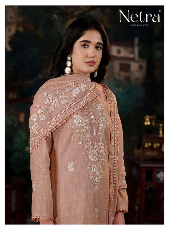 Netra Nayanshi Banarasi Mul Chanderi Dress Material - Amrah Wholesale