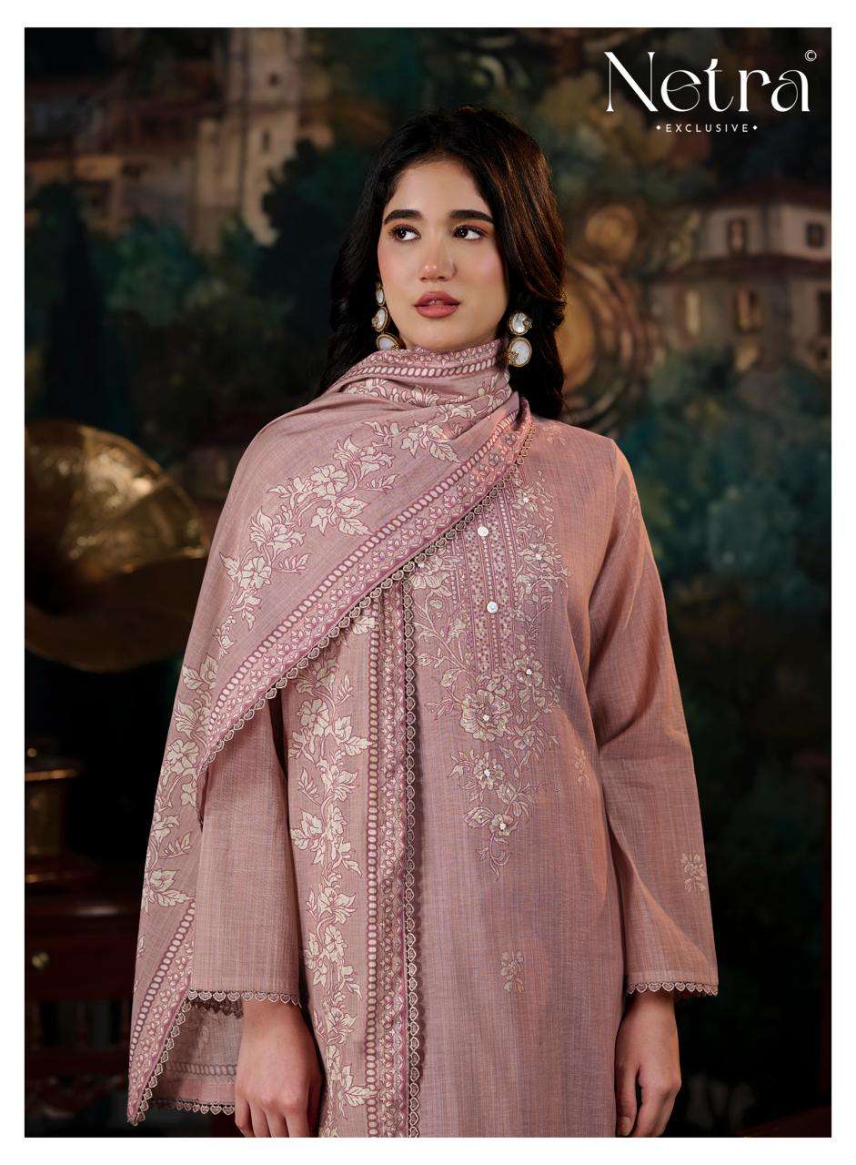 Netra Nayanshi Banarasi Mul Chanderi Dress Material - Amrah Wholesale