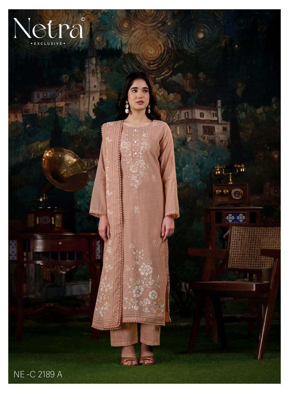 Netra Nayanshi Banarasi Mul Chanderi Dress Material