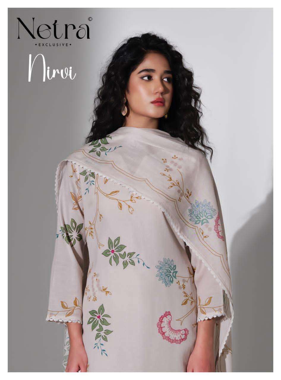 Netra Nirvi Banarasi Chanderi Dress Material