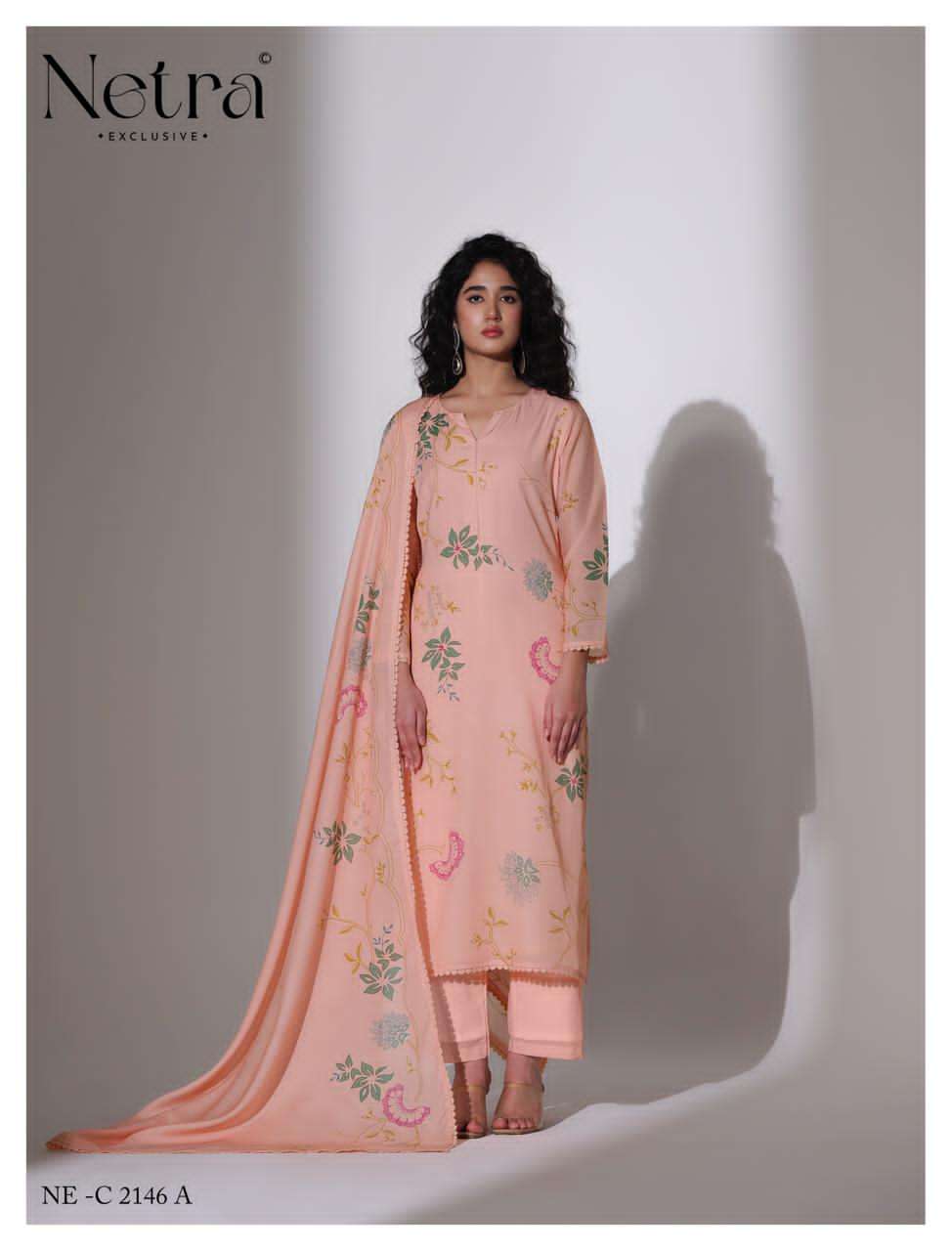 Netra Nirvi Banarasi Chanderi Dress Material