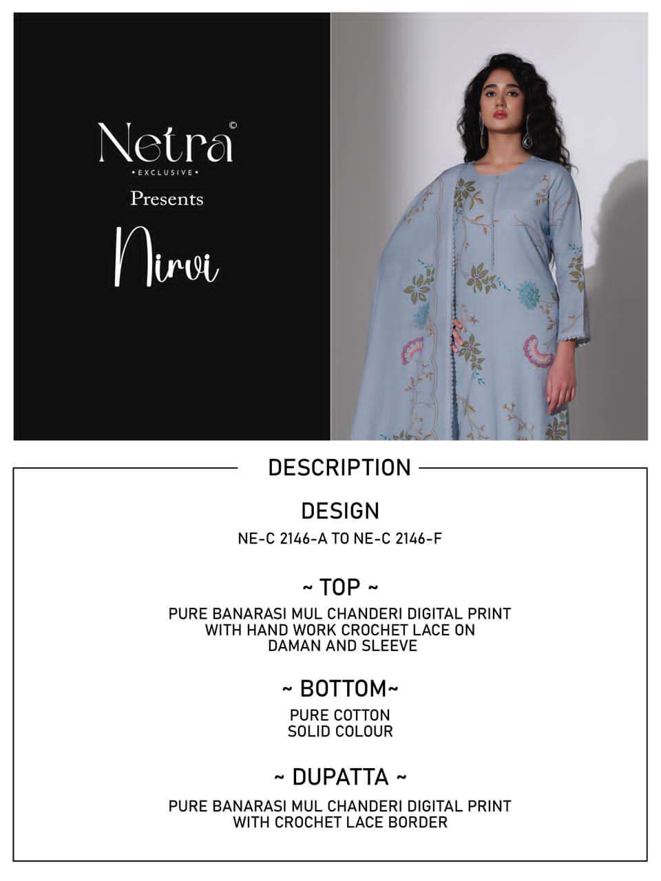Netra Nirvi Banarasi Chanderi Dress Material