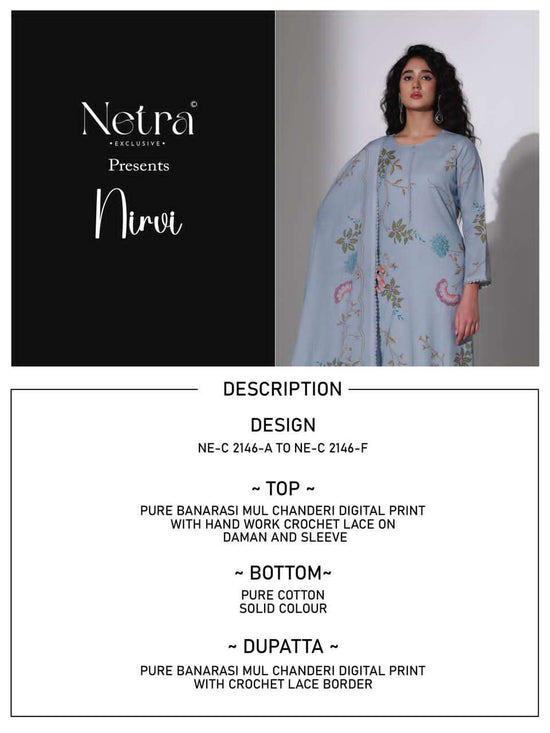 Netra Nirvi Banarasi Chanderi Dress Material