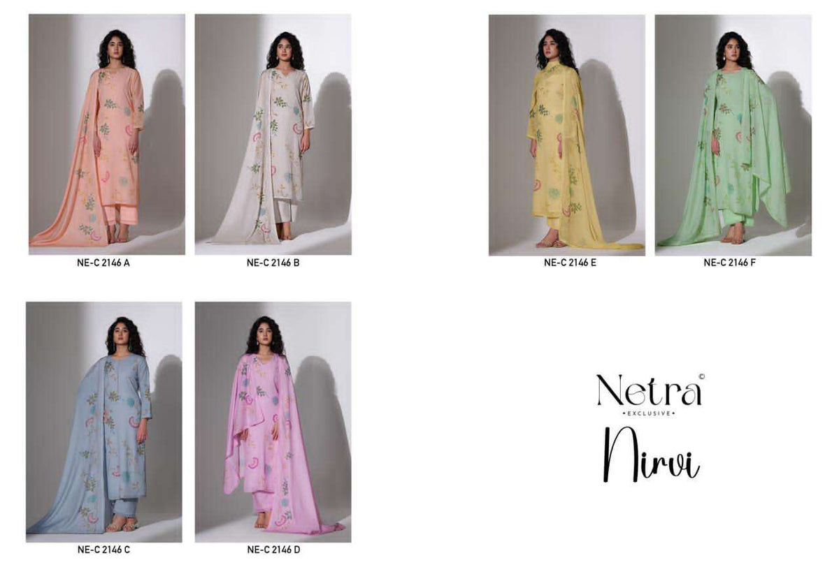 Netra Nirvi Banarasi Chanderi Dress Material