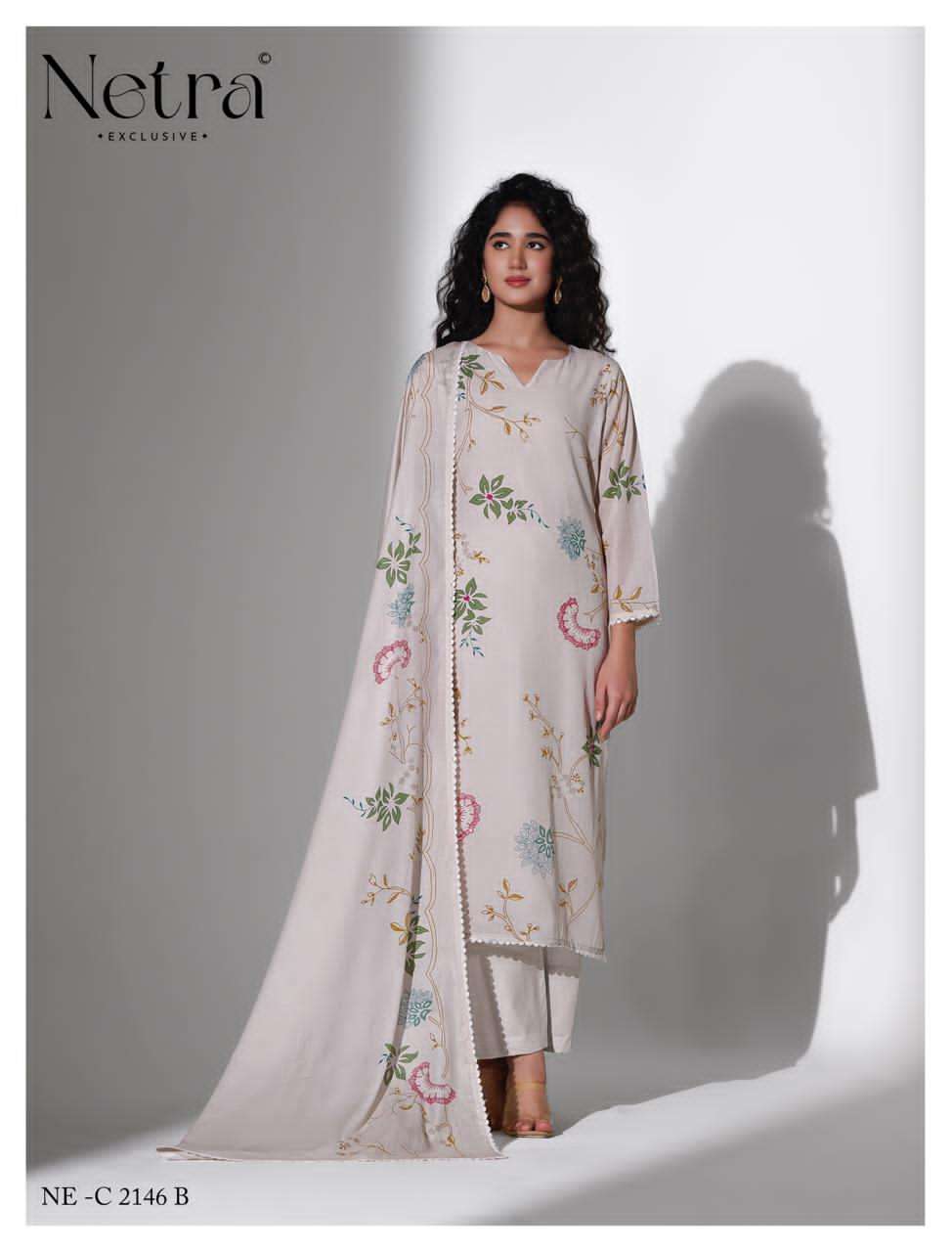 Netra Nirvi Banarasi Chanderi Dress Material