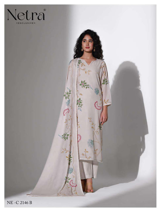 Netra Nirvi Banarasi Chanderi Dress Material